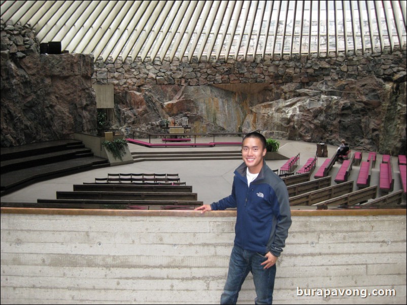 Temppeliaukio Church (a.k.a. the rock church), underground and blasted out of solid rock.