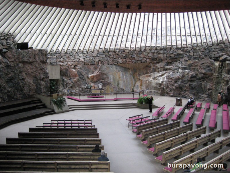 Temppeliaukio Church (a.k.a. the rock church), underground and blasted out of solid rock.