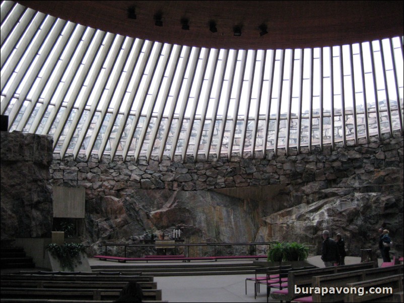 Temppeliaukio Church (a.k.a. the rock church), underground and blasted out of solid rock.