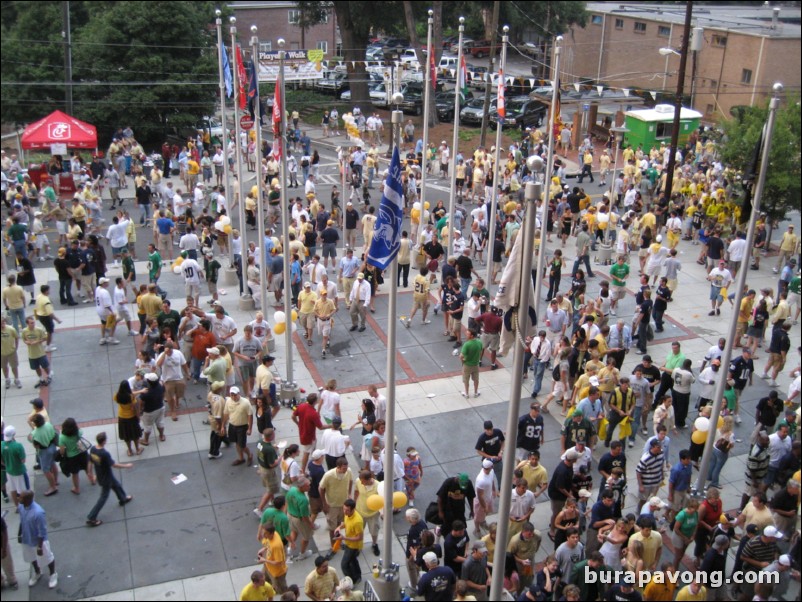 Fans entering the stadium.