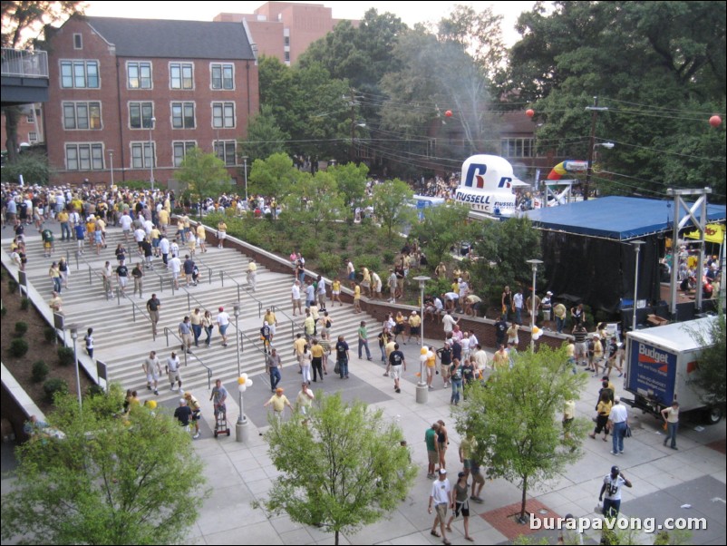 Fans entering the stadium.