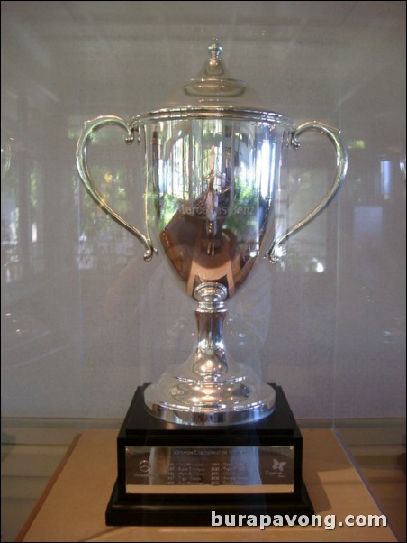 The Mercedes Championships trophy.