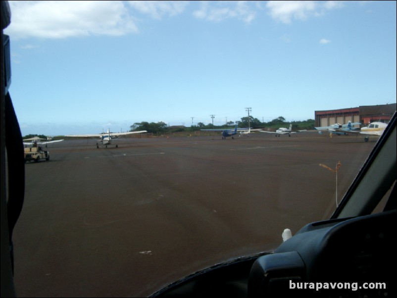 Taking off from Kahului heliport.