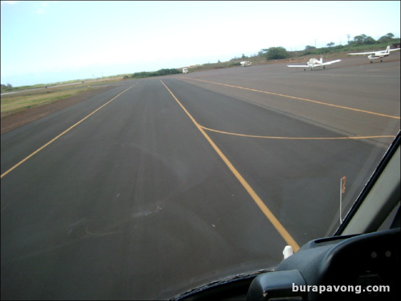 Taking off from Kahului heliport.