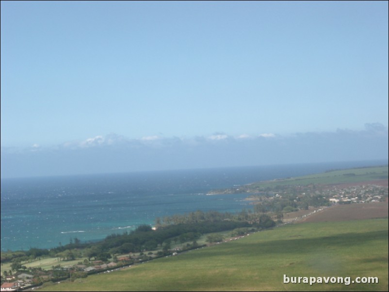 Views of Maui from inside helicopter.