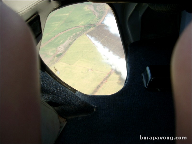 Views of Maui from inside helicopter.