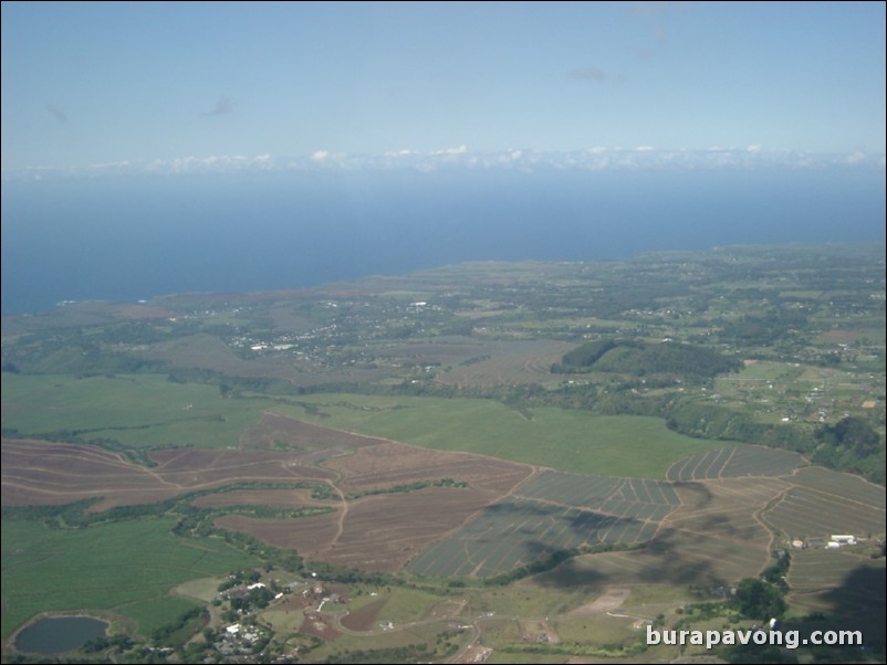 Views of Maui from inside helicopter.