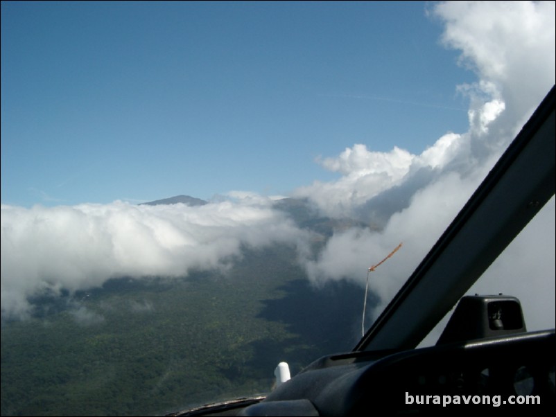 Views of Maui from inside helicopter.