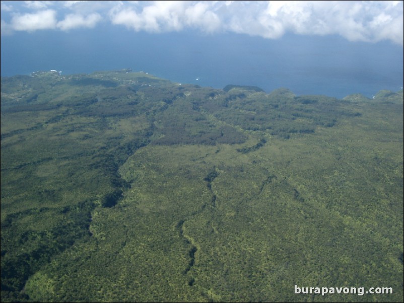 Views of Maui from inside helicopter.