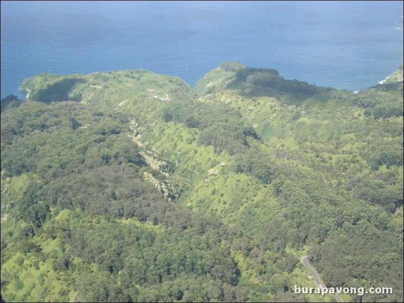 Views of Maui from inside helicopter.