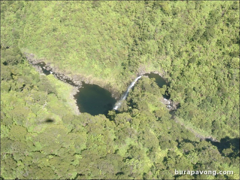 Views of Maui from inside helicopter.