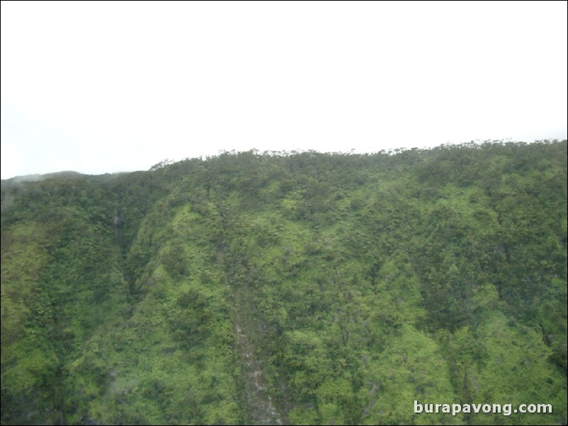 Views of Maui from inside helicopter.