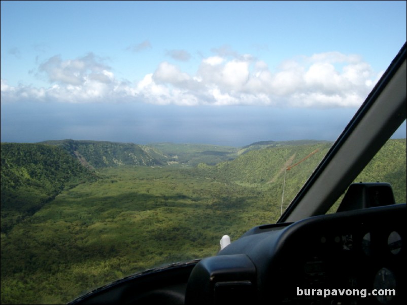 Views of Maui from inside helicopter.