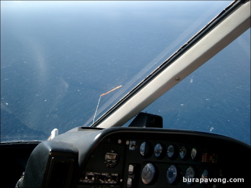 Views of Maui from inside helicopter.