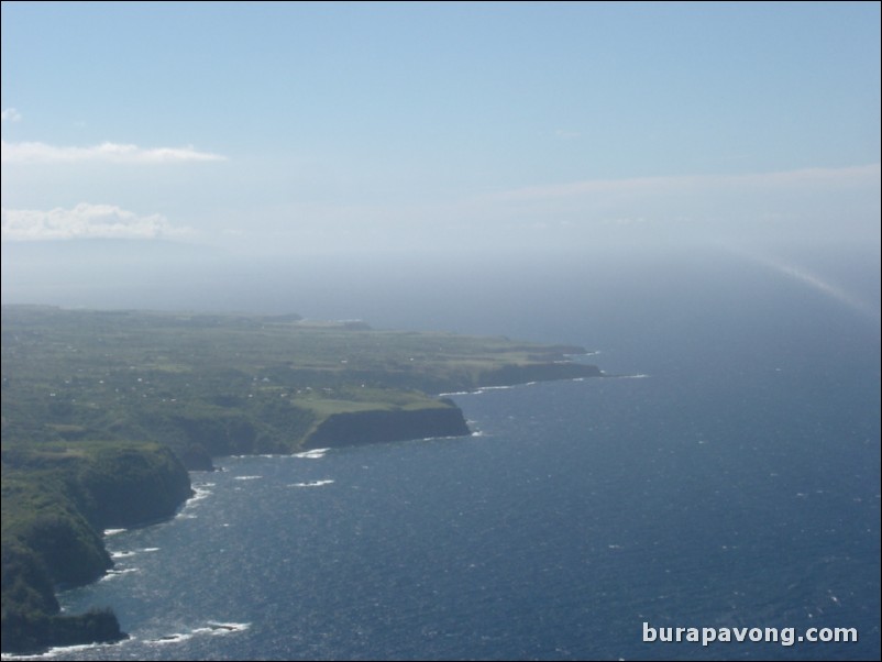 Views of Maui from inside helicopter.