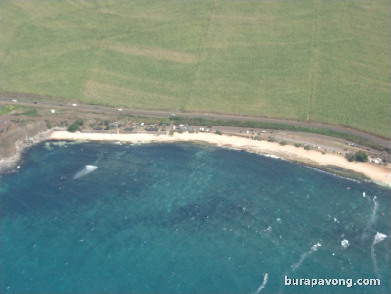 Views of Maui from inside helicopter.