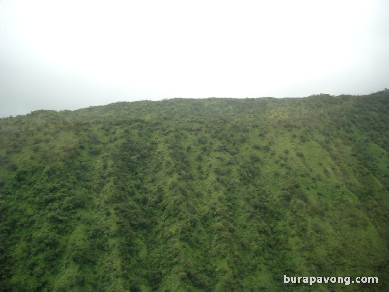 Views of Maui from inside helicopter.