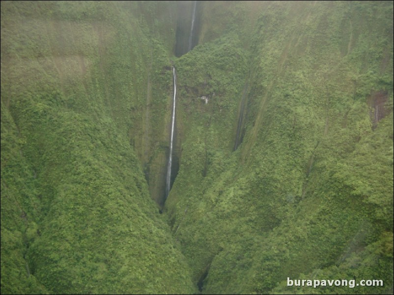 Views of Maui from inside helicopter.