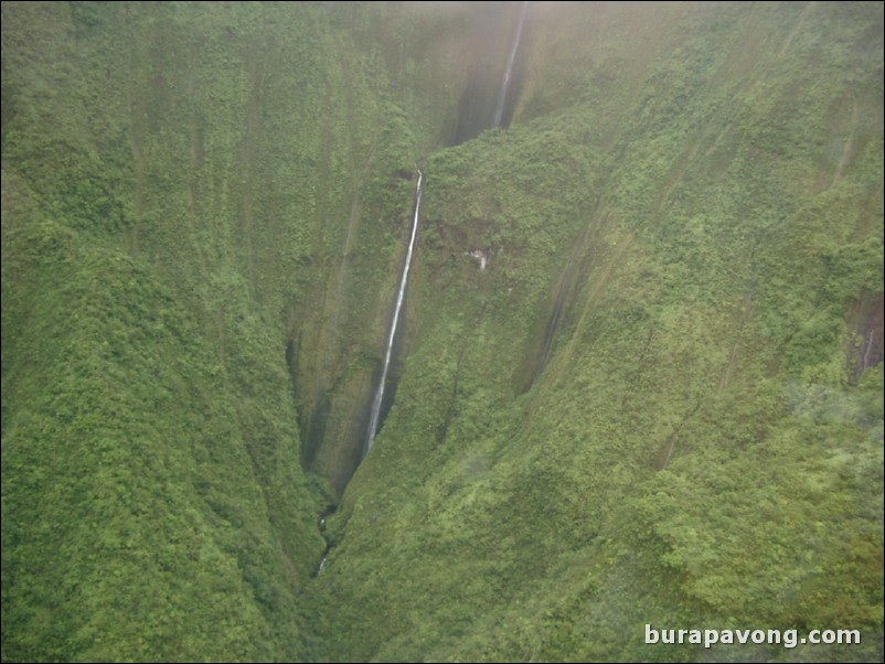 Views of Maui from inside helicopter.