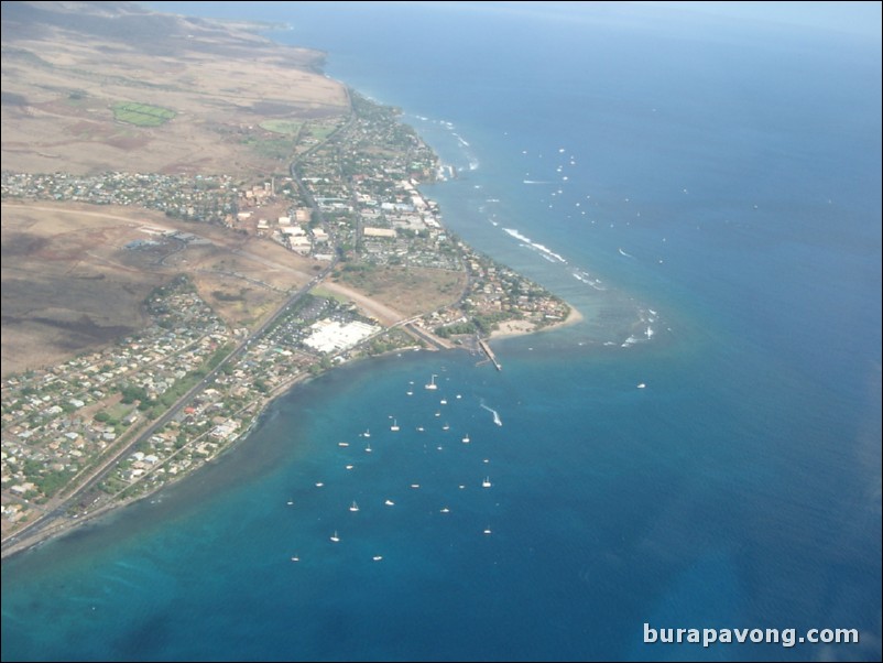 Views of Maui from inside helicopter.