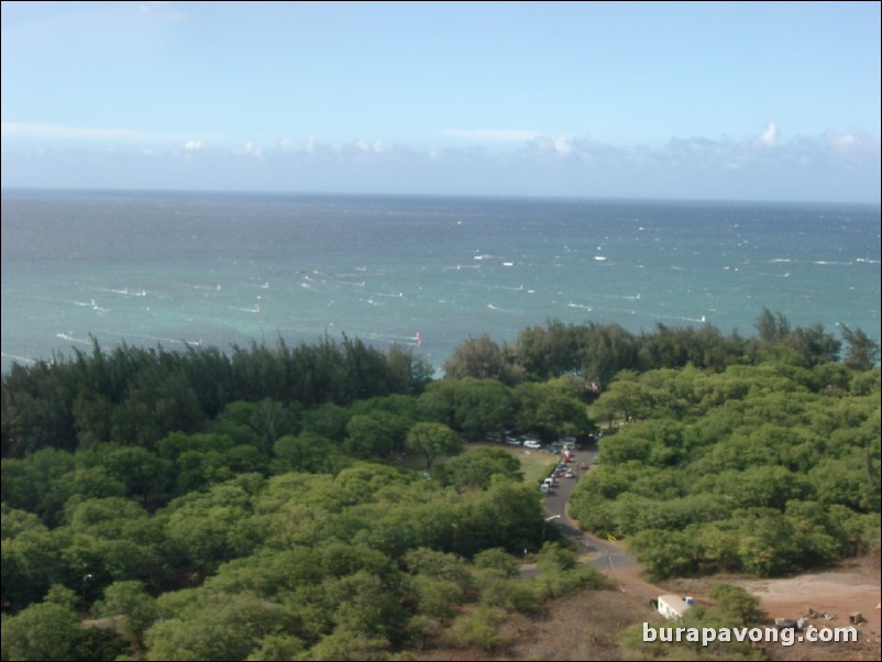 Views of Maui from inside helicopter.