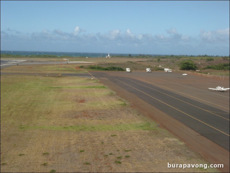 Landing at the heliport.