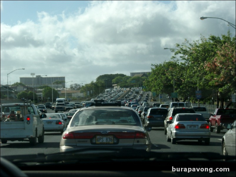 Honolulu traffic. Pretty bad.