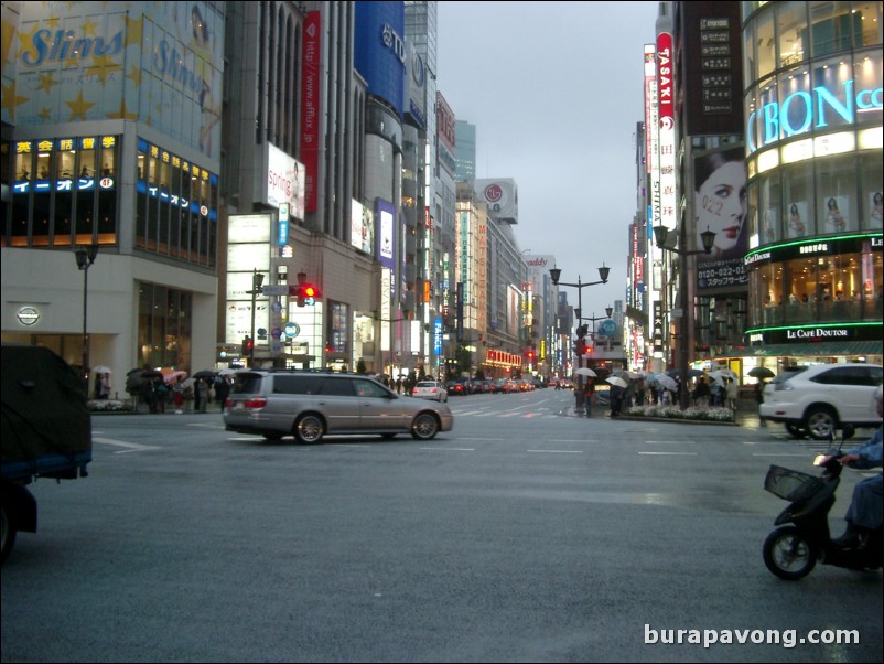 Ginza at dusk.