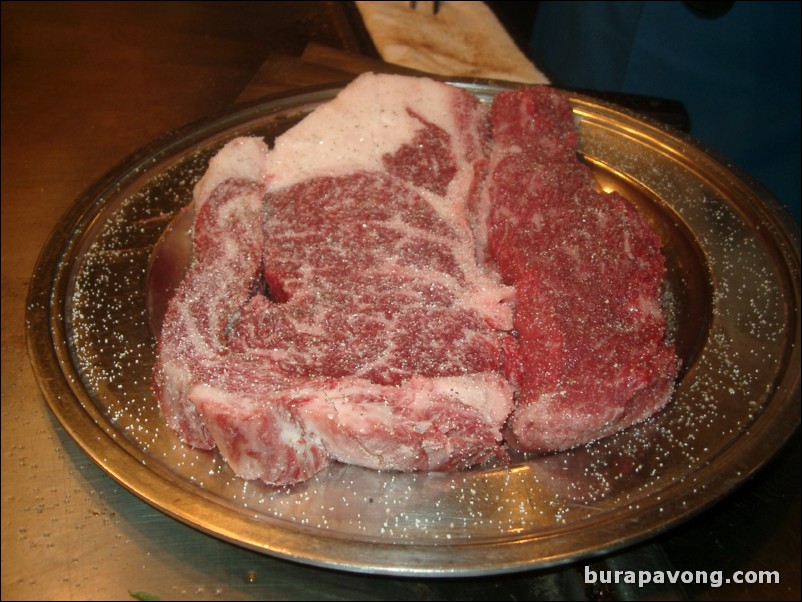 Raw Kobe beef.