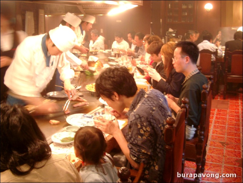 Inside Kobe beef steakhouse.