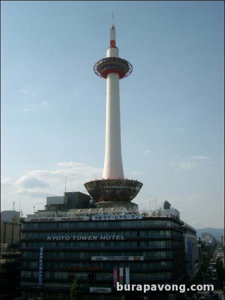 View of Kyoto Tower from Kyoto Station.