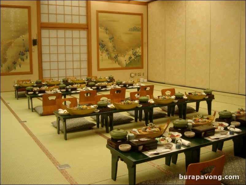 Traditional kaiseki dinner. Shouenso Ryokan, Kameoka.