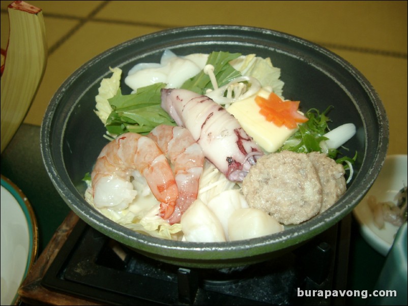 Traditional kaiseki dinner. Shouenso Ryokan, Kameoka.