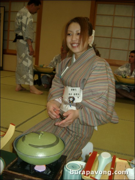 Traditional kaiseki dinner. Shouenso Ryokan, Kameoka.