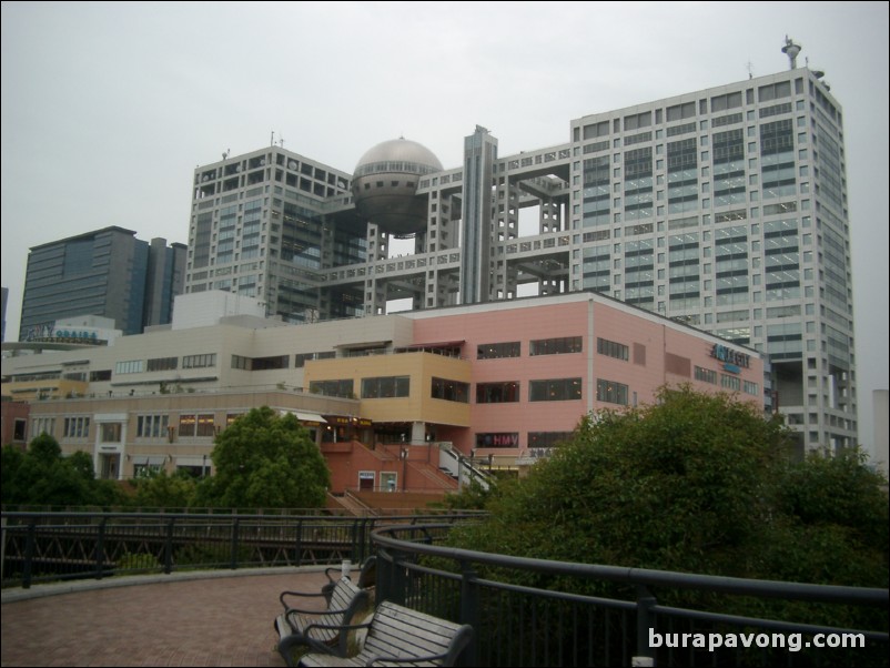 Aqua City Odaiba and Fuji TV building.