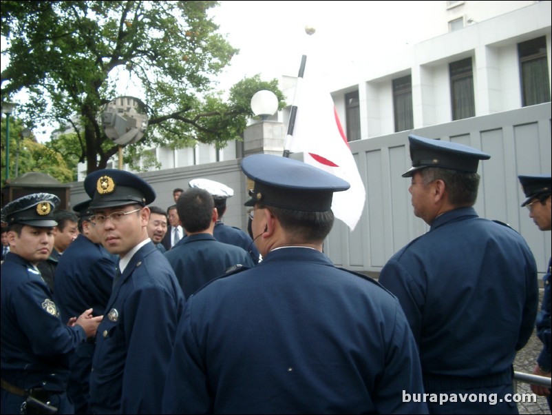 Commotion outside the Russian embassy.