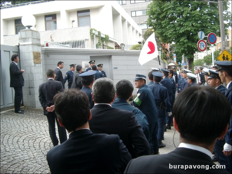 Commotion outside the Russian embassy.