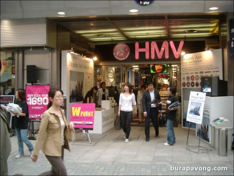 Outside HMV. More promotion for Dragon Ash.