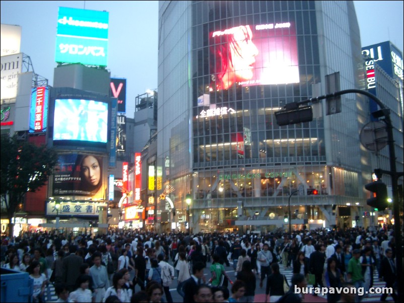 Shibuya at dusk.