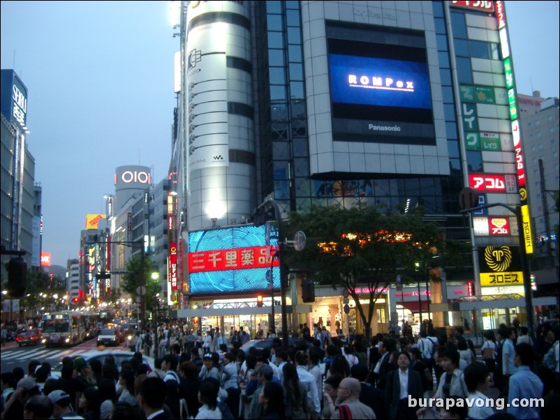 Shibuya at dusk.