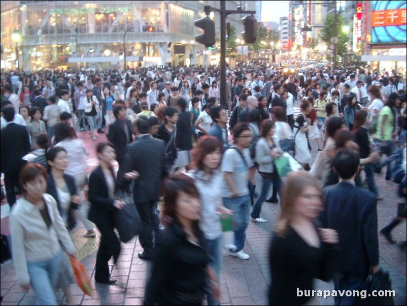 Shibuya at dusk.