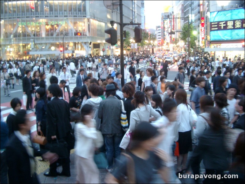 Shibuya at dusk.