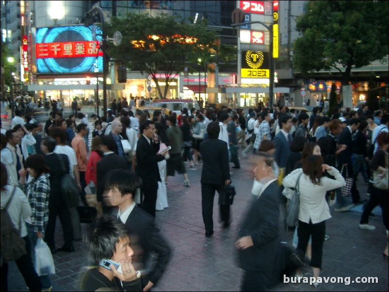 Shibuya at dusk.