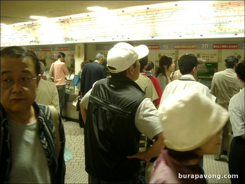 Inside Shinjuku station.