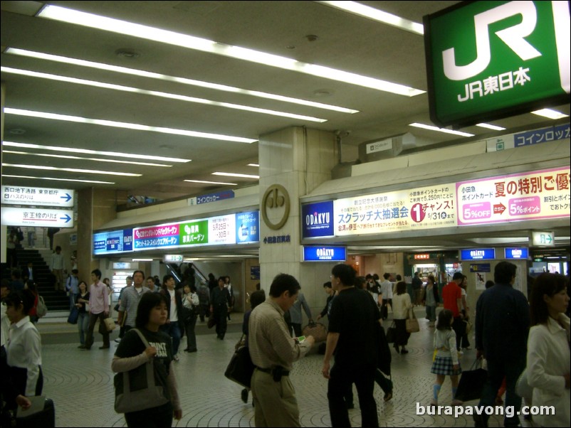 Inside Shinjuku station.