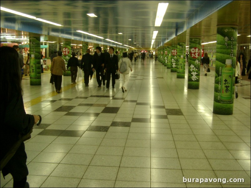 Inside Shinjuku station.