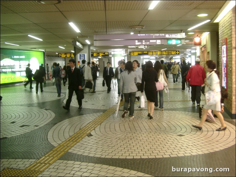 Inside Shinjuku station.