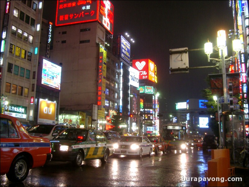 East Shinjuku at night.