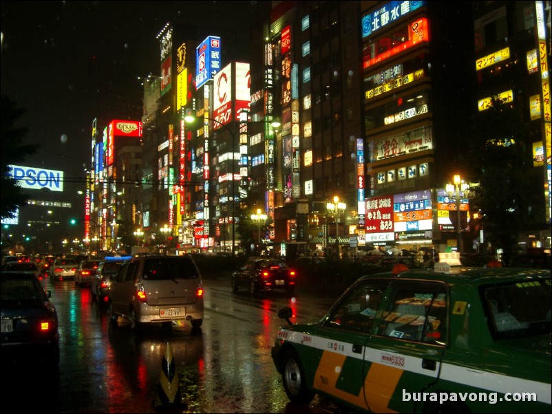 East Shinjuku at night.