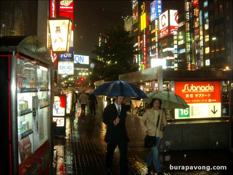 East Shinjuku at night.